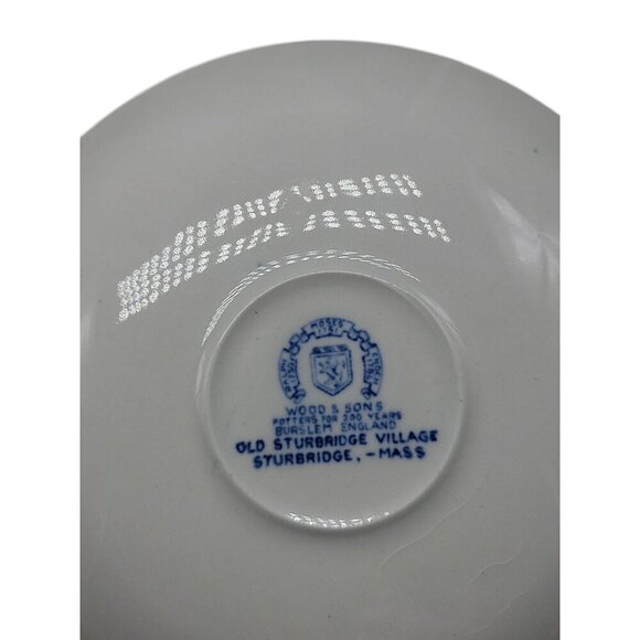 Wood & Sons Teacup & Saucer Blue Transferware Old Sturbridge Village Vintage - Picture 13 of 16